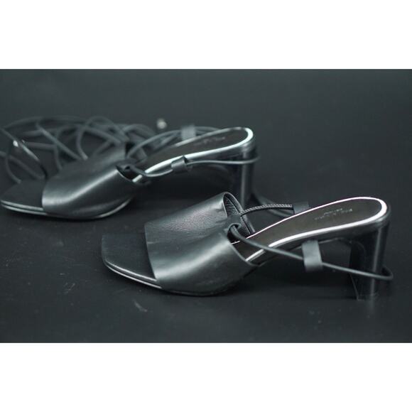 Rag & Bone Black Emma Tie Strappy Mule Sandals SZ 38 New $395 Ankle wrap Heel - Picture 2 of 11